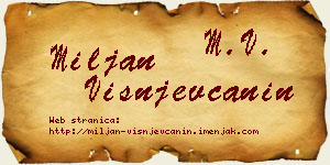Miljan Višnjevčanin vizit kartica